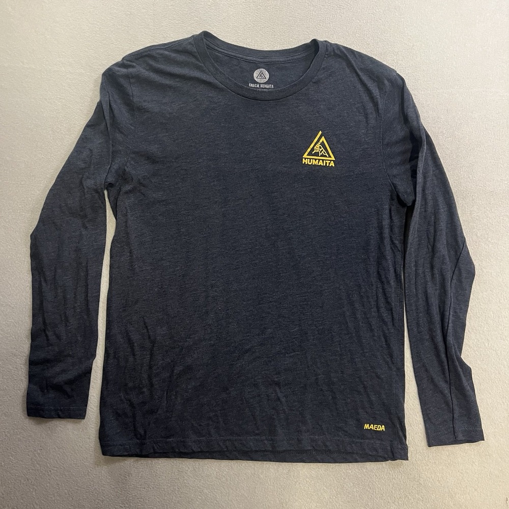 Gracie Barra T-Shirt Men's Size Large Blue Brazilian Jiu-Jitsu Long Sleeve
